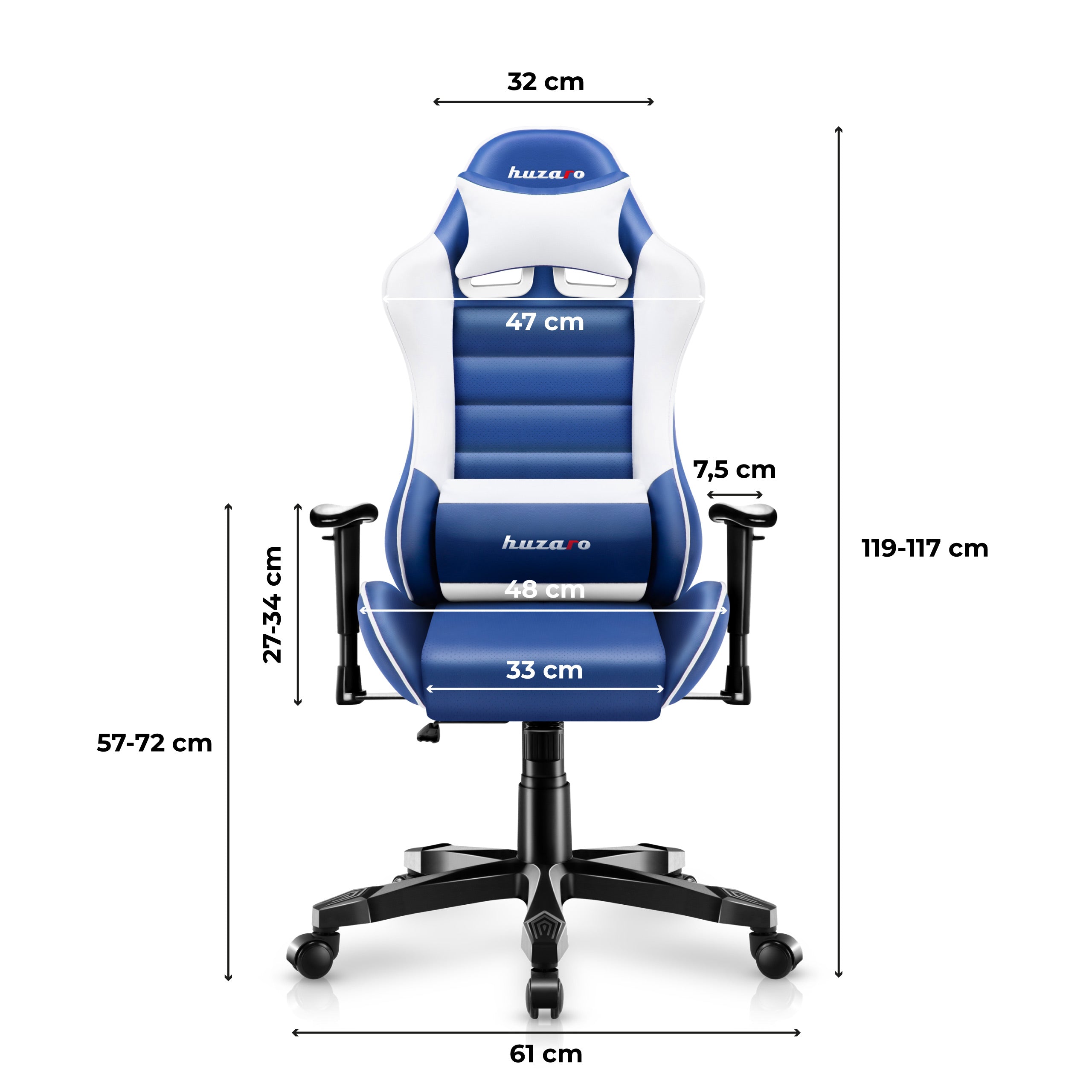 Fotel Gamingowy dla dziecka HUZARO RANGER 6.0 Blue OUTLET