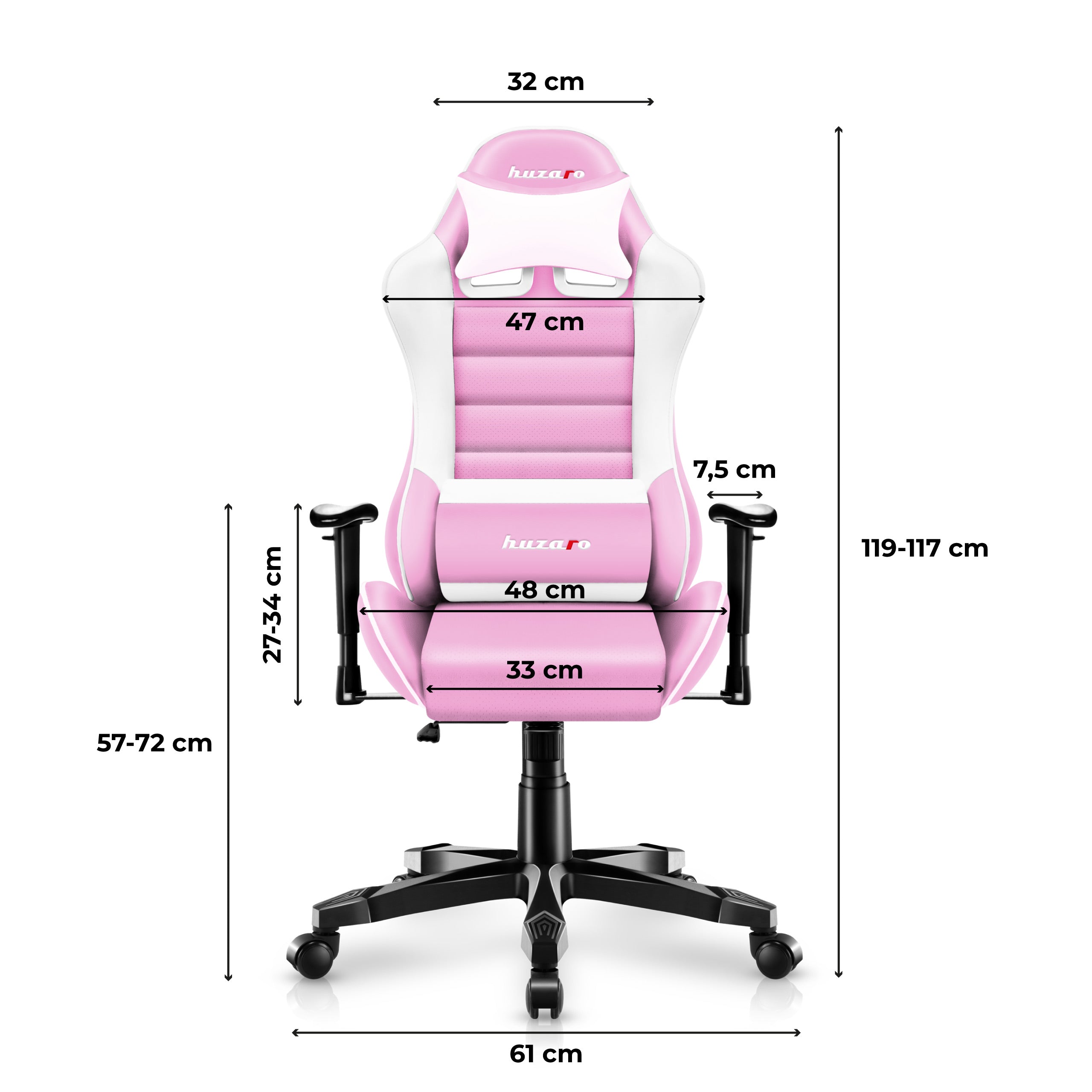 Fotel Gamingowy dla dziecka Huzaro RANGER 6.0 Pink OUTLET