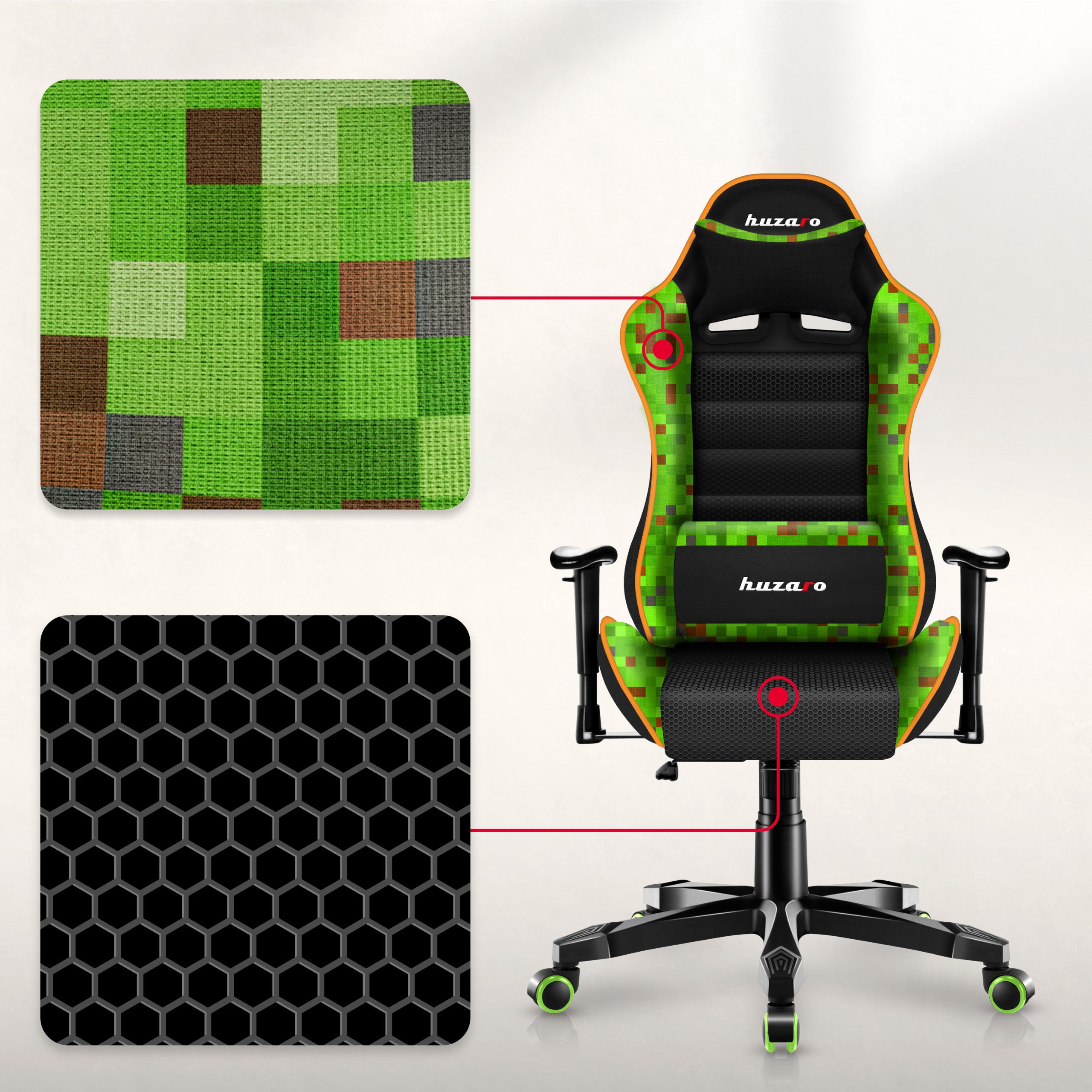Fotel Gamingowy dla dziecka HUZARO RANGER 6.0 Pixel Mesh