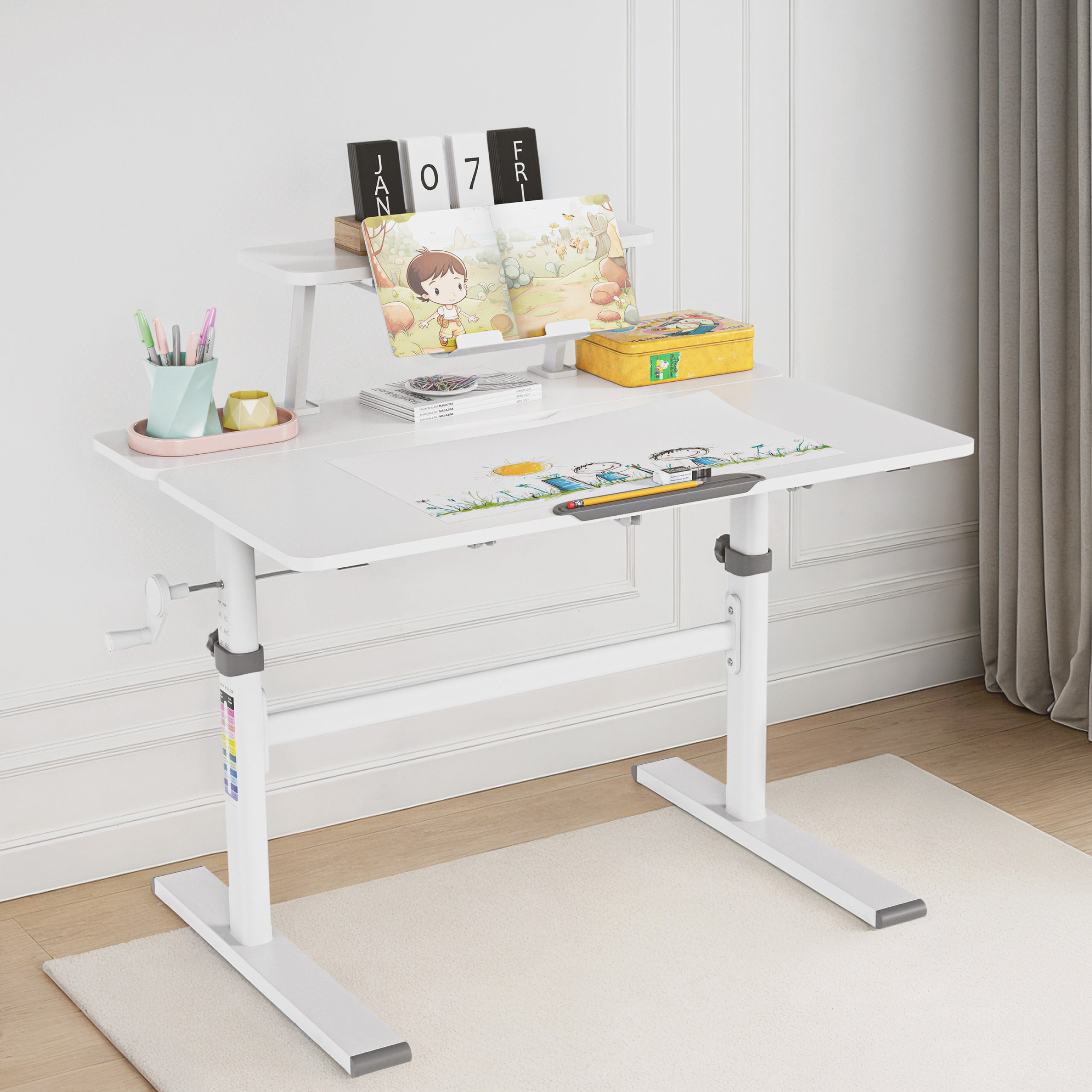 Biurko dziecięce regulowane Mark Adler Study 3.7 Grey 90 cm